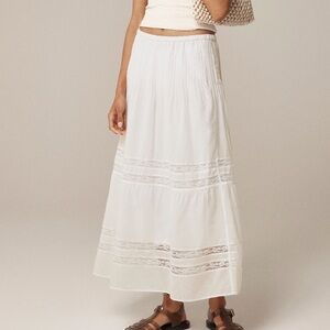 🕊️ J. Crew Lace Trim Pintuck Skirt